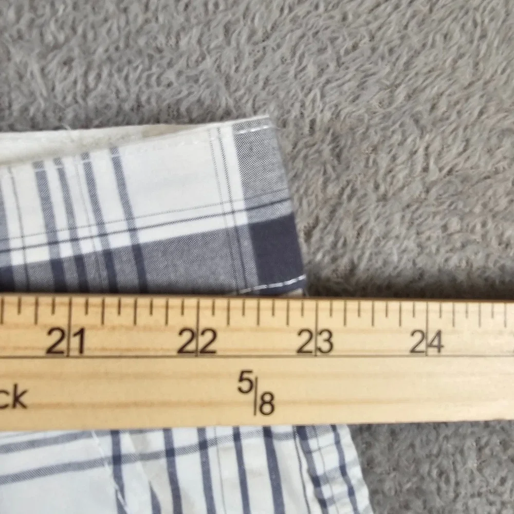 Pronto‎ Uomo Blue Mens Plaid Shorts Navy White Cotton Size 46 NEW